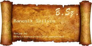 Bancsik Szilvia névjegykártya