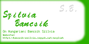 szilvia bancsik business card